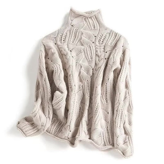 Damski Sweter Dzianinowy Miękka Struktura Wzorzysty Design