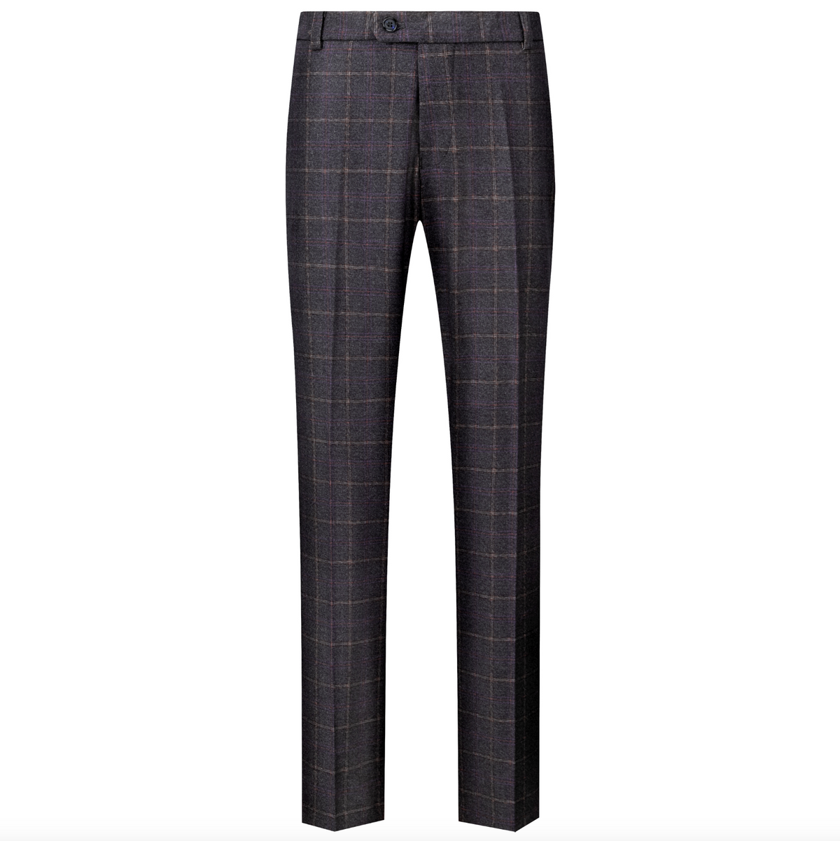 Spodnie Garniturowe Meskie Slim Fit Granatowe Tweedowe
