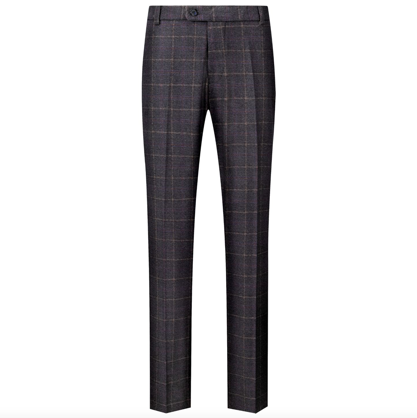 Spodnie Garniturowe Meskie Slim Fit Granatowe Tweedowe