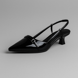 Damskie Czółenka Slingback ze Szpiczastym Noskiem i Średnim Obcasem
