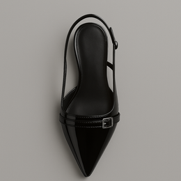 Damskie Czółenka Slingback ze Szpiczastym Noskiem i Średnim Obcasem