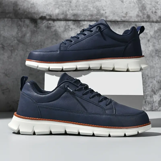 Męskie Sneakersy Niskie z Gładką Cholewką i Sznurowaniem