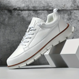 Męskie Sneakersy Niskie z Gładką Cholewką i Sznurowaniem