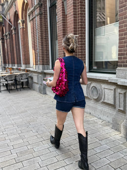 Damski Letni Komplet Denim – Kamizelka i Szorty