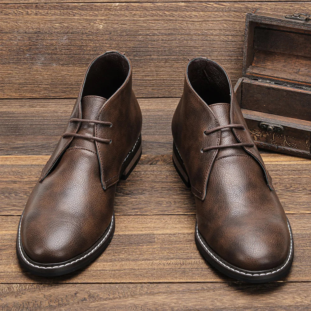 Męskie Buty Typu Chukka Szyte Ręcznie Z Amortyzowaną Wkładką I Gumową Podeszwą Zewnętrzną
