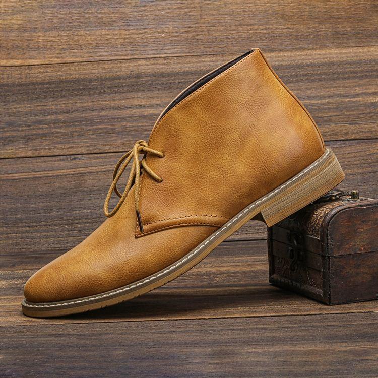 Męskie Buty Typu Chukka Szyte Ręcznie Z Amortyzowaną Wkładką I Gumową Podeszwą Zewnętrzną