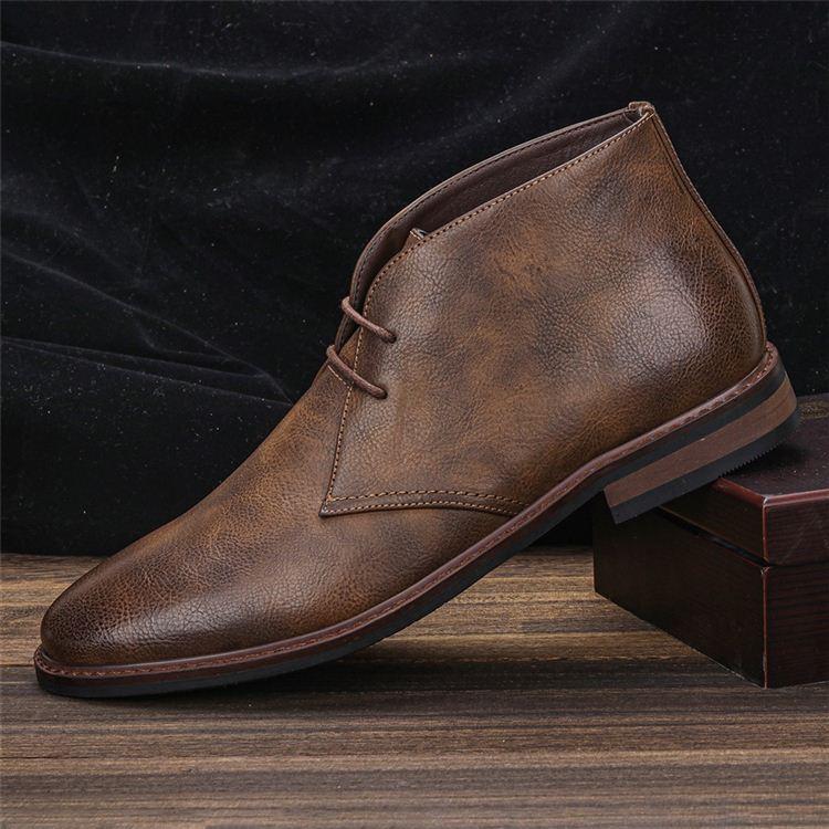 Męskie Buty Typu Chukka Szyte Ręcznie Z Amortyzowaną Wkładką I Gumową Podeszwą Zewnętrzną