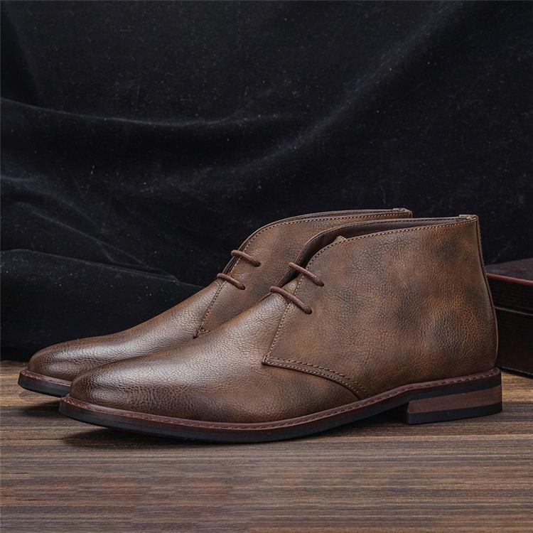 Męskie Buty Typu Chukka Szyte Ręcznie Z Amortyzowaną Wkładką I Gumową Podeszwą Zewnętrzną