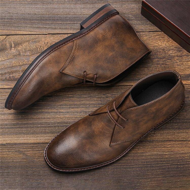 Męskie Buty Typu Chukka Szyte Ręcznie Z Amortyzowaną Wkładką I Gumową Podeszwą Zewnętrzną