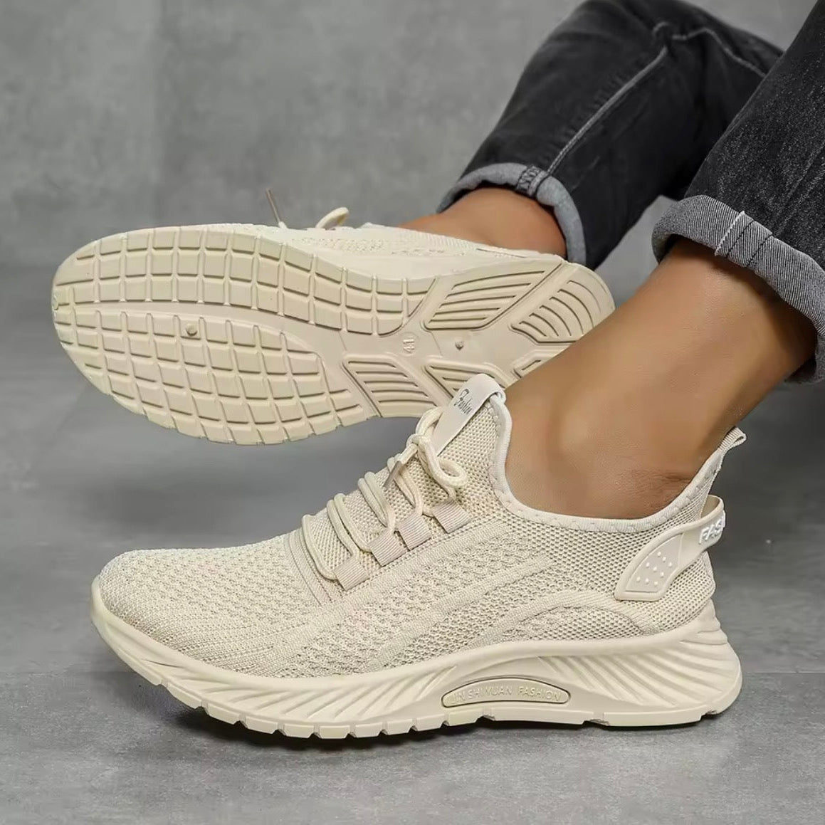 Damskie Buty do Biegania z Oddychającą Dzianiną i Amortyzowaną Podeszwą Falistą