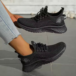 Damskie Buty do Biegania z Oddychającą Dzianiną i Amortyzowaną Podeszwą Falistą