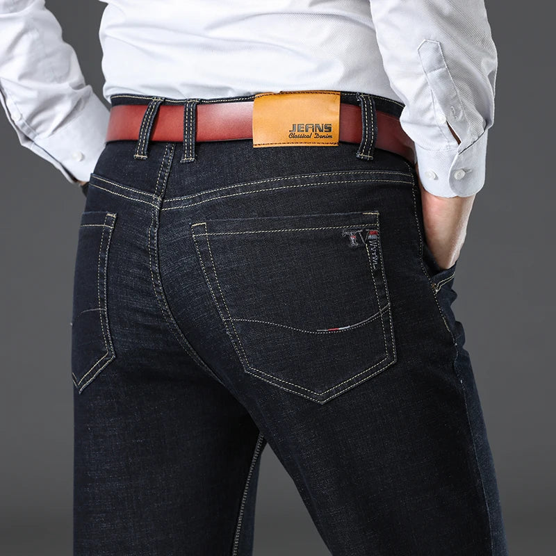 Męskie Jeansy Denim Stretch Klasyczny Krój