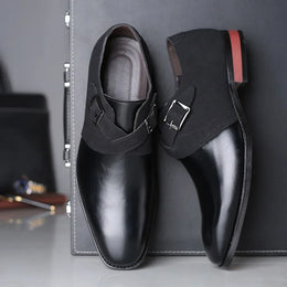 Męskie Buty Typu Derby, Wsuwane, Z Klamrą, Amortyzującą Wkładką, Gumową Podeszwą Zewnętrzną