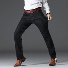 Męskie Jeansy Denim Stretch Klasyczny Krój