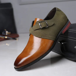 Męskie Buty Typu Derby, Wsuwane, Z Klamrą, Amortyzującą Wkładką, Gumową Podeszwą Zewnętrzną