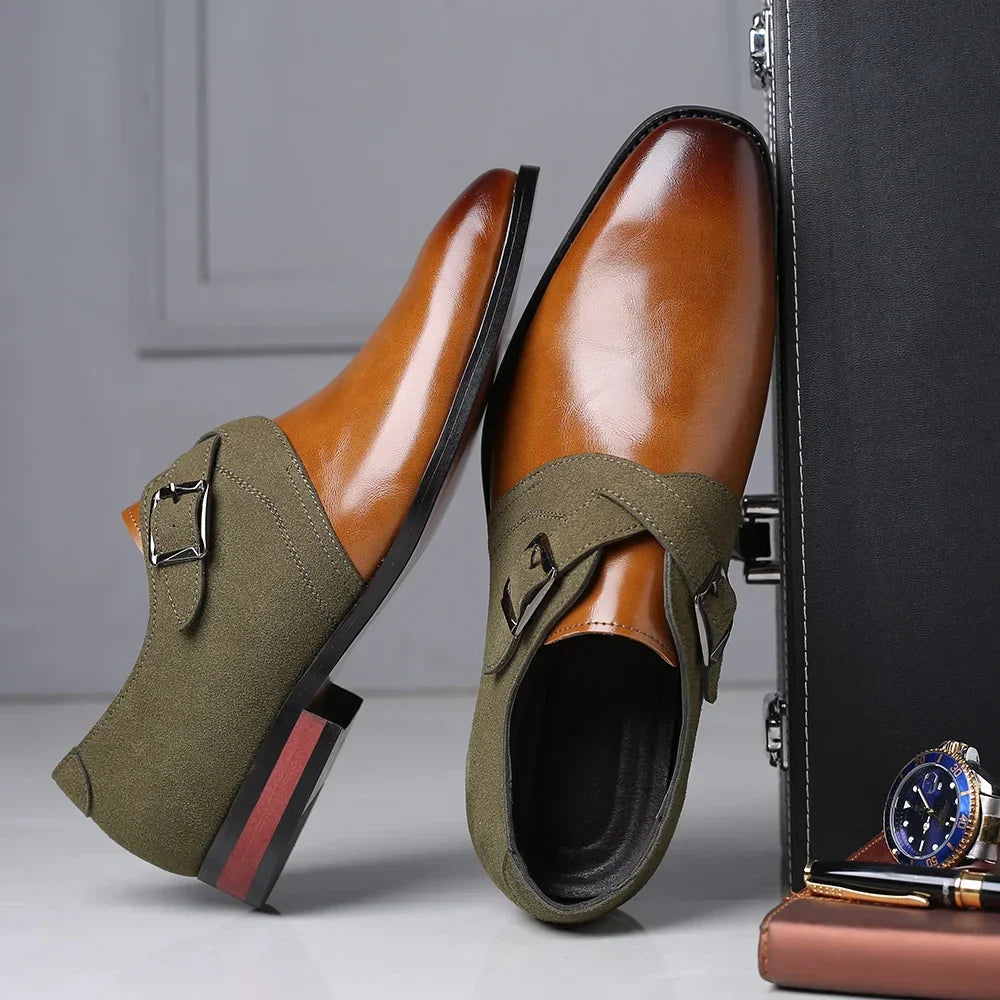 Męskie Buty Typu Derby, Wsuwane, Z Klamrą, Amortyzującą Wkładką, Gumową Podeszwą Zewnętrzną