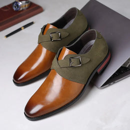 Męskie Buty Typu Derby, Wsuwane, Z Klamrą, Amortyzującą Wkładką, Gumową Podeszwą Zewnętrzną