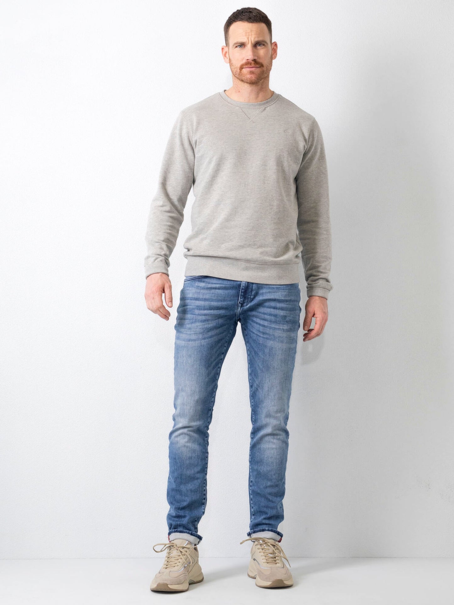 Męskie Jeansy Slim Fit z Klasycznym Układem Pięciu Kieszeni