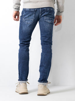 Męskie Jeansy Slim Fit z Klasycznym Układem Pięciu Kieszeni