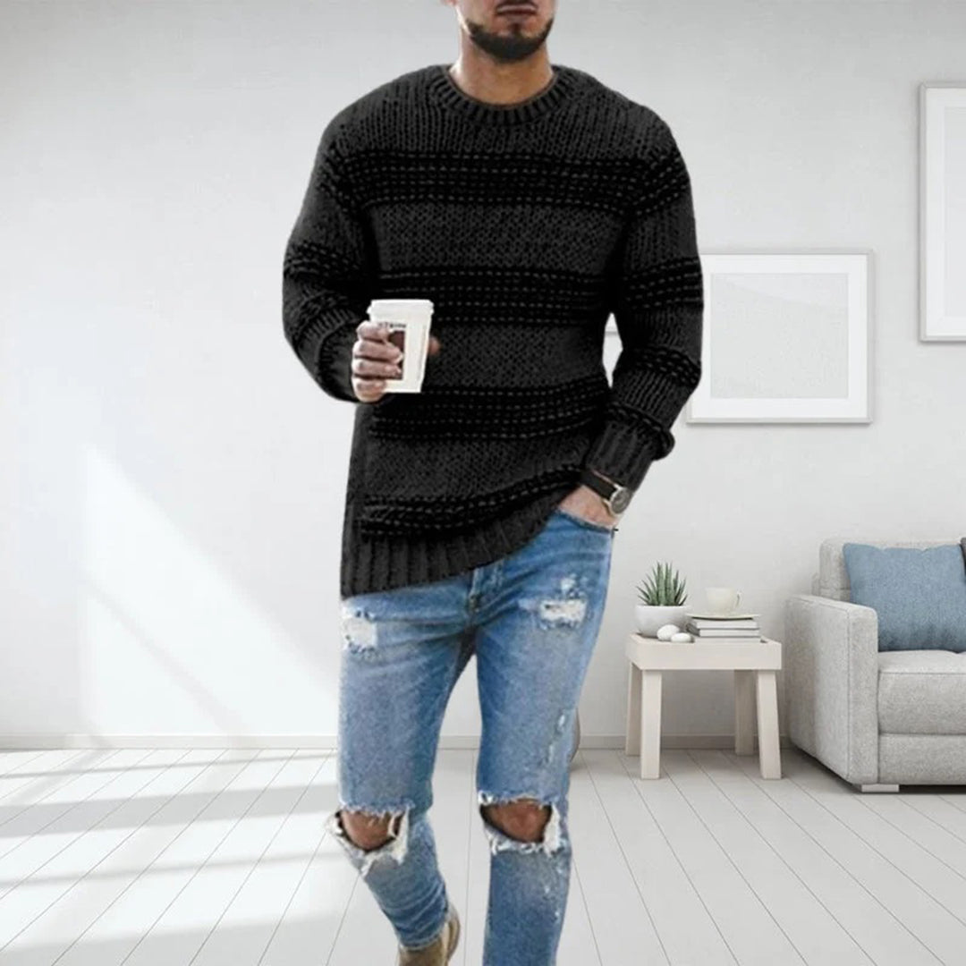 Męski Sweter Dzianinowy W Paski