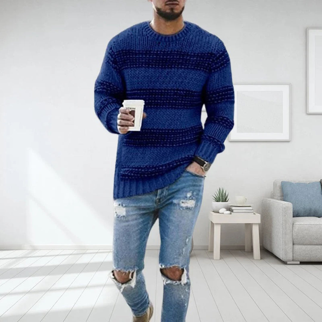 Męski Sweter Dzianinowy W Paski