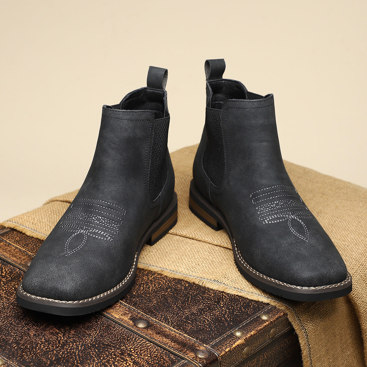 Męskie Botki Typu Chelsea Slip-On Z Antypoślizgową Podeszwą