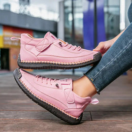 Damskie Sneakersy z Szerokim Noskiem i Elastycznymi Panelami