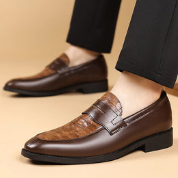 Męskie Buty Monk Strap z Tłoczonym Wzorem i Wsuwanym Designem
