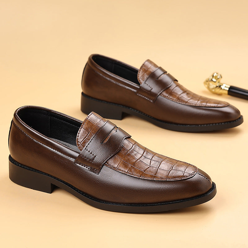 Męskie Buty Monk Strap z Tłoczonym Wzorem i Wsuwanym Designem