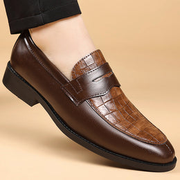 Męskie Buty Monk Strap z Tłoczonym Wzorem i Wsuwanym Designem