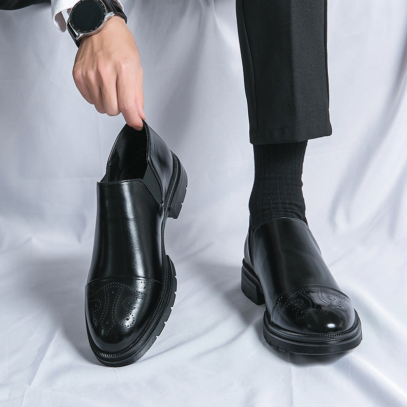 Męskie Buty Wsuwane Elastyczne Wstawki Amortyzowana Wkładka