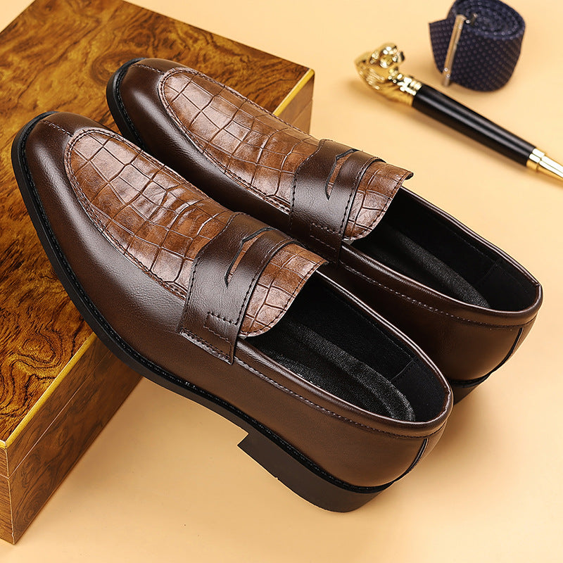 Męskie Buty Monk Strap z Tłoczonym Wzorem i Wsuwanym Designem