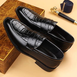 Męskie Buty Monk Strap z Tłoczonym Wzorem i Wsuwanym Designem