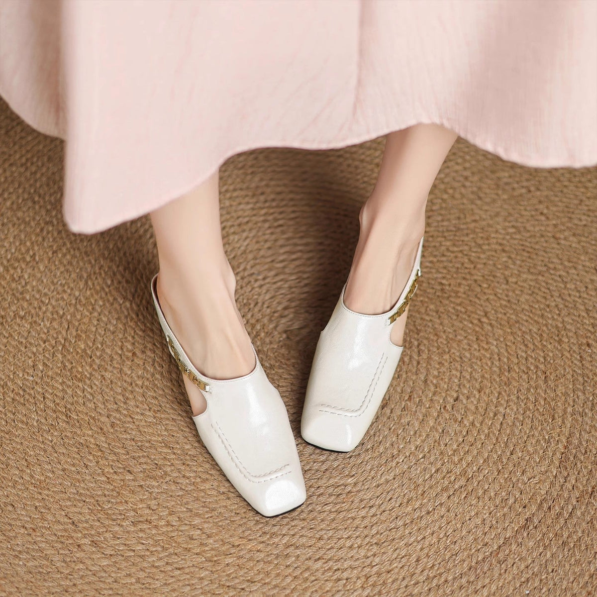 Damskie Klapki Typu Slip-On Z Amortyzowana Wkladka I Odkrytymi Plecami