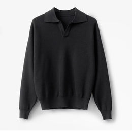Męski Pulower z Długim Rękawem – Slim Fit, Jednolity Kolor