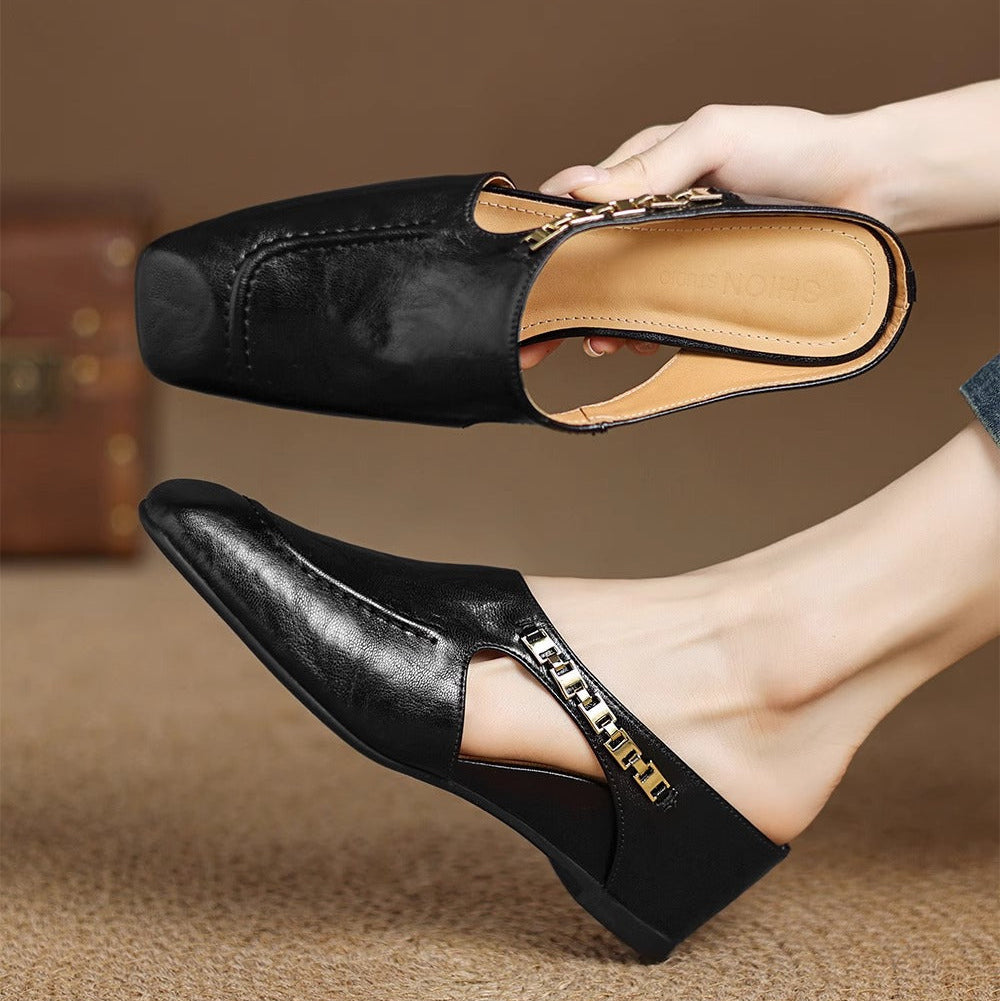 Damskie Klapki Typu Slip-On Z Amortyzowana Wkladka I Odkrytymi Plecami