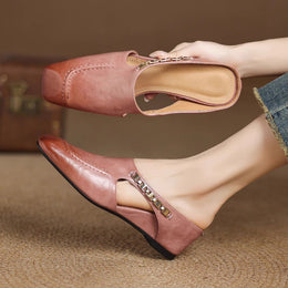 Damskie Klapki Typu Slip-On Z Amortyzowana Wkladka I Odkrytymi Plecami