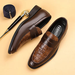 Męskie Buty Monk Strap z Tłoczonym Wzorem i Wsuwanym Designem