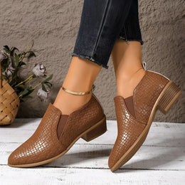Damskie Buty Typu Oxford Na Niskim Obcasie, Wegańskie, Klasyczne, Czarne