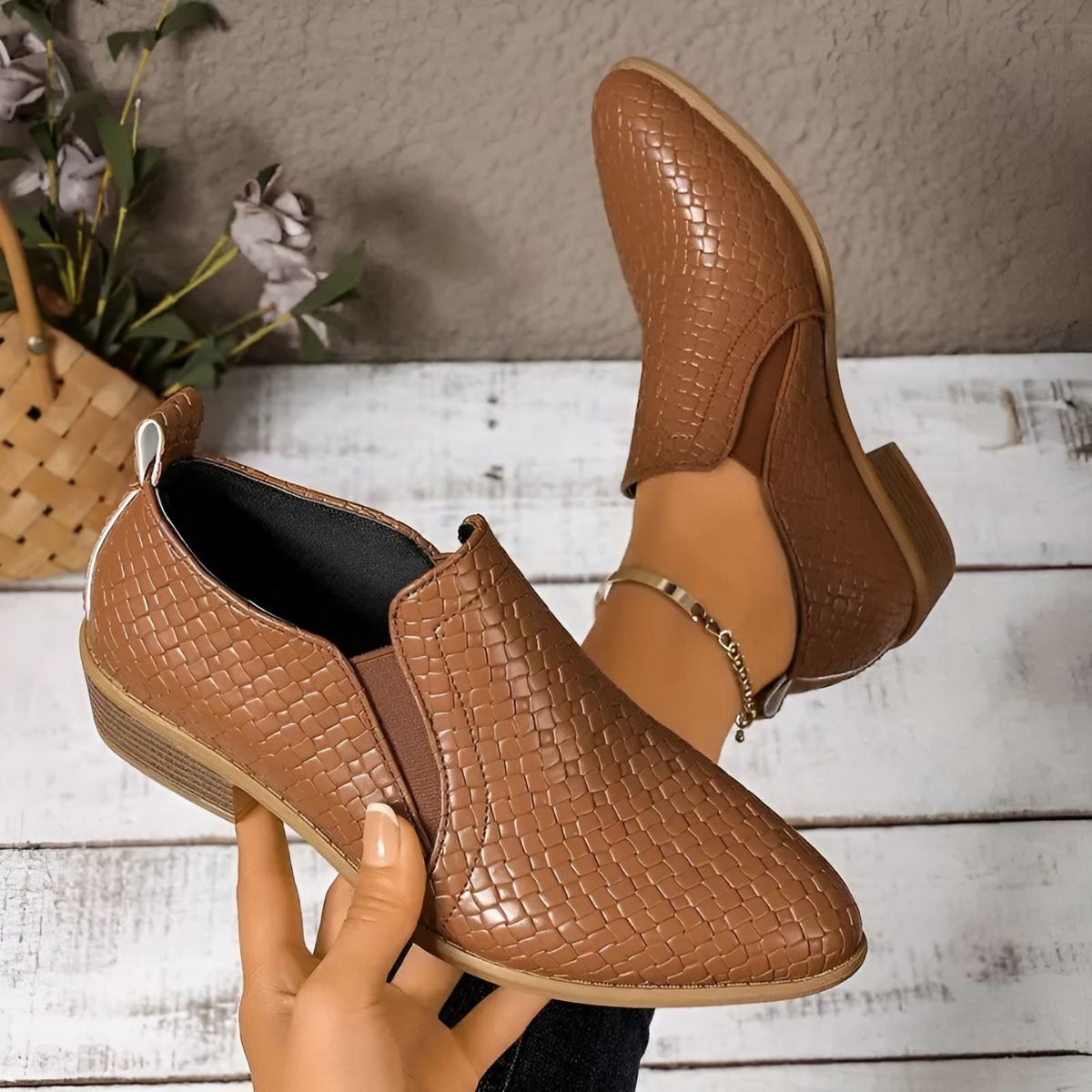 Damskie Buty Typu Oxford Na Niskim Obcasie, Wegańskie, Klasyczne, Czarne