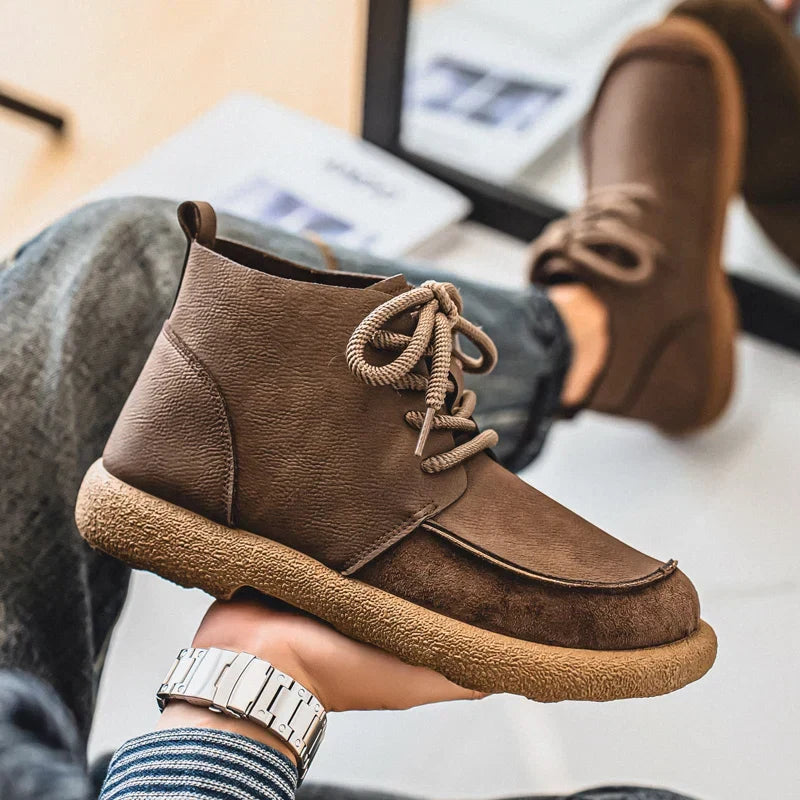 Buty Męskie Sznurowane Sznurowadła Z Amortyzowaną Podeszwą I Teksturowaną Podeszwą Zewnętrzną