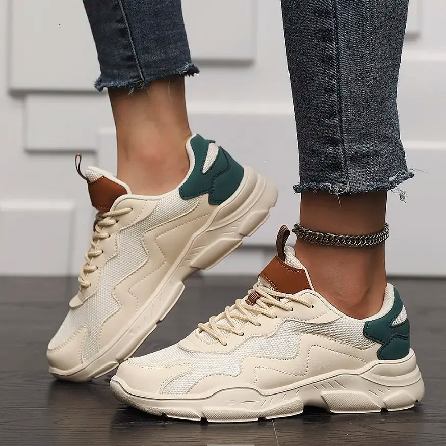 Damskie Buty Do Biegania W Stylu Retro Z Warstwową Siateczką I Amortyzowaną Podeszwą