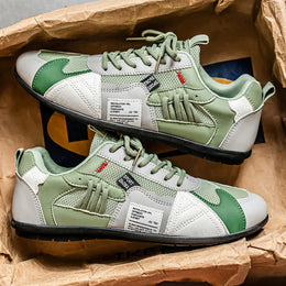 Męskie Sneakersy Sznurowane z Wielowarstwową Siateczką i Panelami