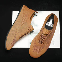 Meskie Oddychajace, Siateczkowe Trampki Sznurowane, Lekkie, Codzienne Buty