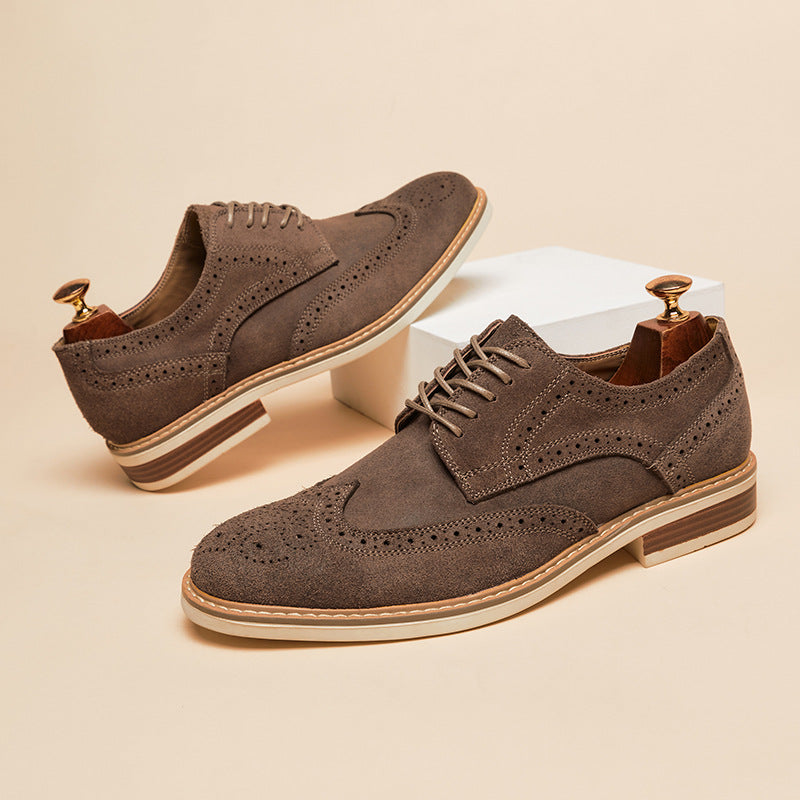 Męskie Buty Sznurowane z Wingtips i Ażurowymi Detalami (Brogue)