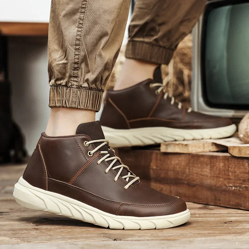 Męskie Sneakersy Wysokie z Amortyzowaną Wkładką i Antypoślizgową Podeszwą
