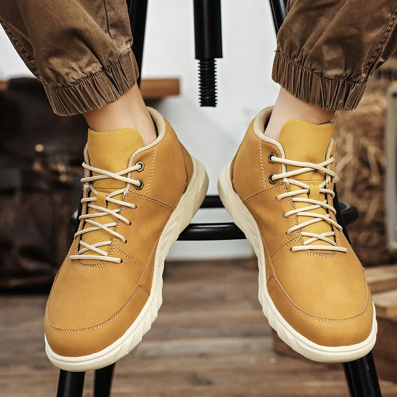 Męskie Sneakersy Wysokie z Amortyzowaną Wkładką i Antypoślizgową Podeszwą