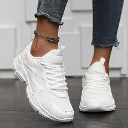 Damskie Buty Do Biegania W Stylu Retro Z Warstwową Siateczką I Amortyzowaną Podeszwą