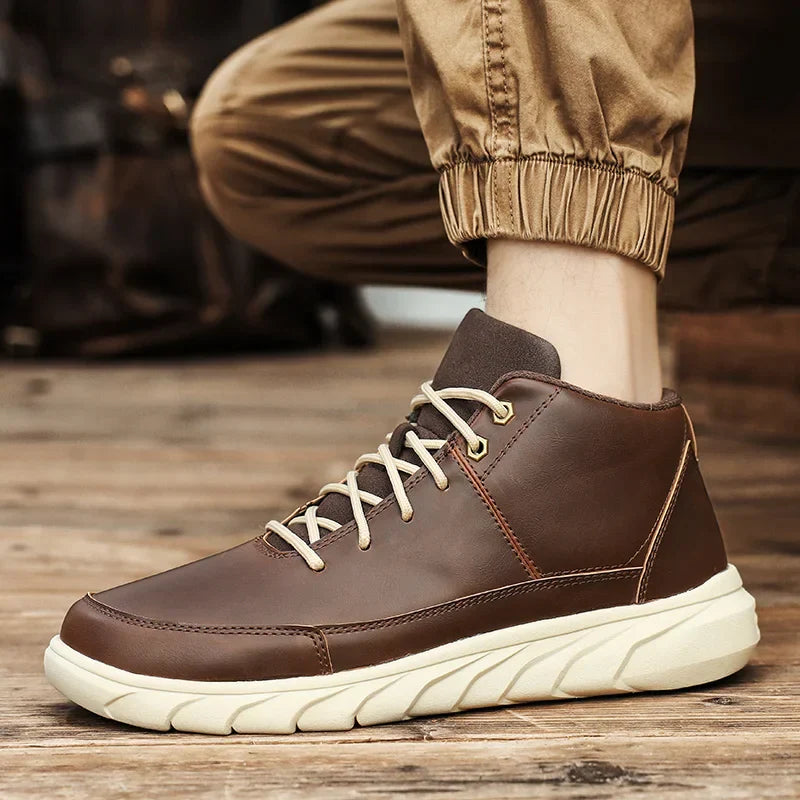 Męskie Sneakersy Wysokie z Amortyzowaną Wkładką i Antypoślizgową Podeszwą