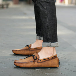 Mokasyny Męskie Slip-On Mokasyny Z Gumową Podeszwą